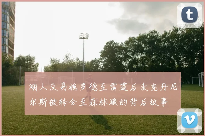 湖人交易施罗德至雷霆后麦克丹尼尔斯被转会至森林狼的背后故事